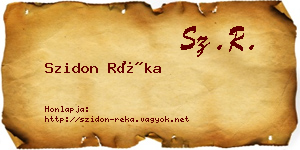 Szidon Réka névjegykártya